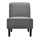 Sillón decorativo moderno sin brazos con patas de madera de caucho