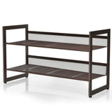 2/3/4 Tiers Flat and Slant Metal Shoe Rack for Entryway Hallway-2-Tier