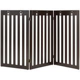 36 Inch Folding Wooden Freestanding Pet Gate Dog Gate with 360° Flexible Hinge