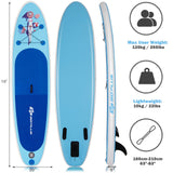 Tabla de paddle surf inflable de 10 pies con remo y bomba ajustables