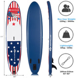 Tabla de remo inflable de 11 pies con 3 aletas de propulsión