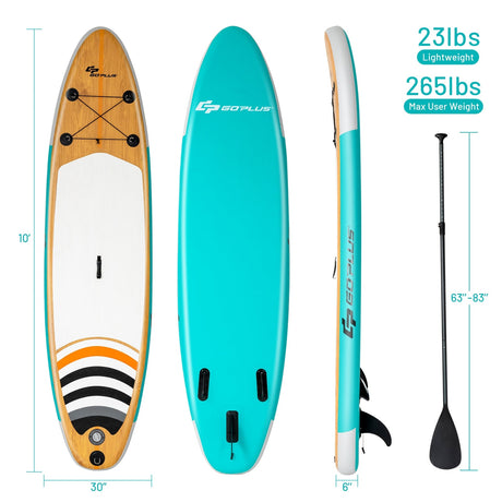 Tabla de remo inflable de pie de 10' SUP con bolsa