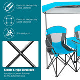 Sillas portátiles de camping plegables con dosel y portavasos