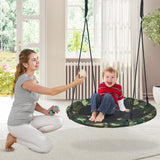 Columpio de árbol platillo volador de 40 pulgadas para exteriores con cuerdas ajustables, regalo para niños