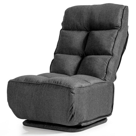 Sillón de Suelo Plegable con Giro de 360 Grados y 6 Posiciones Ajustables