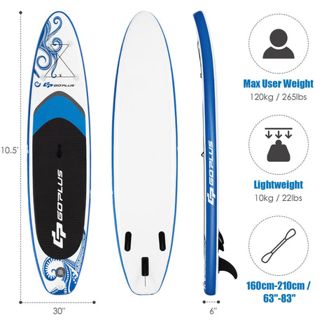 Tabla de paddle inflable de 11 pies con bolsa de transporte