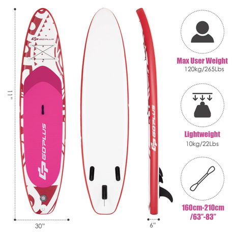 Tabla de paddle hinchable y ajustable de 3,23 m con bolsa de transporte
