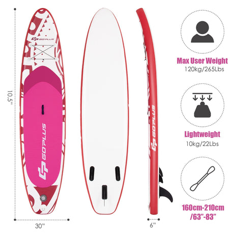 Tabla de paddle hinchable y ajustable de 3,23 m con bolsa de transporte