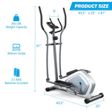 Bicicleta elíptica magnética con monitor LCD y sensor de pulso