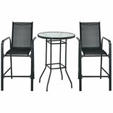 Juego de 3 taburetes de mesa de bar para patio exterior