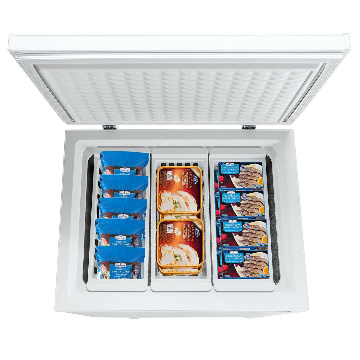 Congelador horizontal de 5.2 pies cúbicos Refrigerador de una puerta vertical con 3 canastas - Blanco