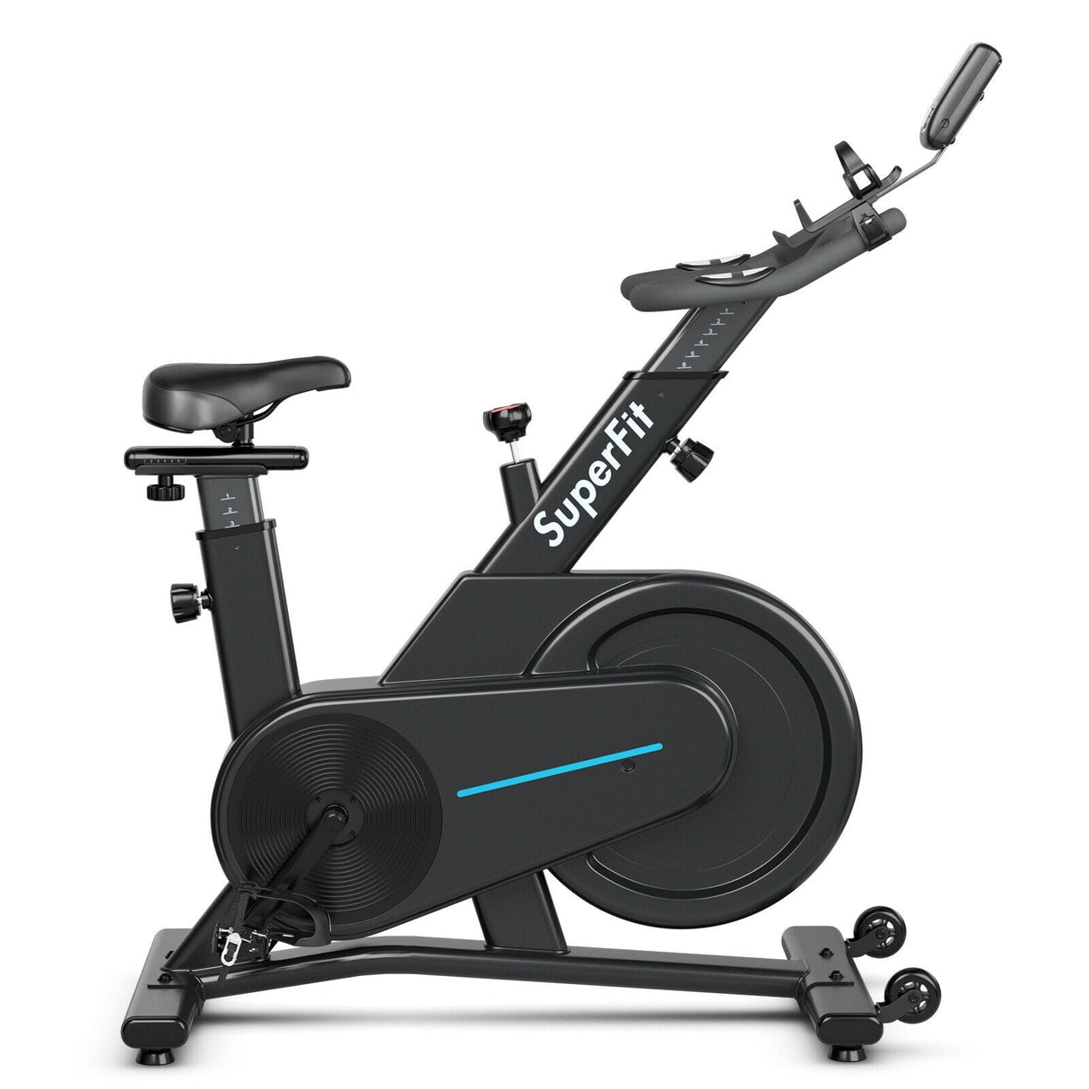 Bicicleta estática magnética con asiento y manillar ajustables