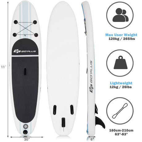 Tabla de Paddle Surf Hinchable de 10 pies con Bomba y Remo