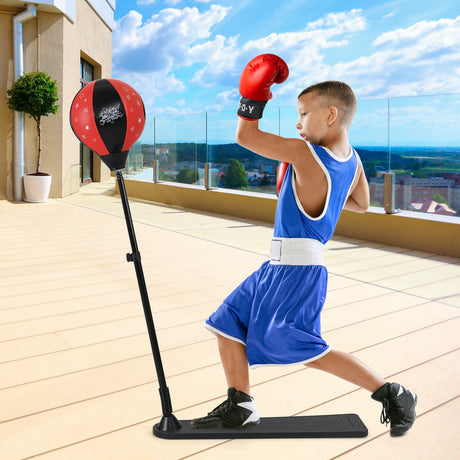 Saco de Boxeo para Niños con Soporte Ajustable y Guantes de Boxeo