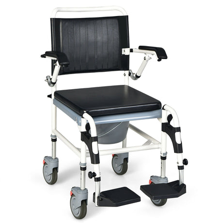 Silla de ruedas inodoro 4 en 1 con balde desmontable