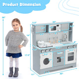 Juego de cocina de juguete de madera para niños con luces y sonidos realistas