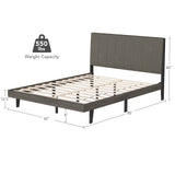 Base de cama tapizada Queen con cabecero capitoné