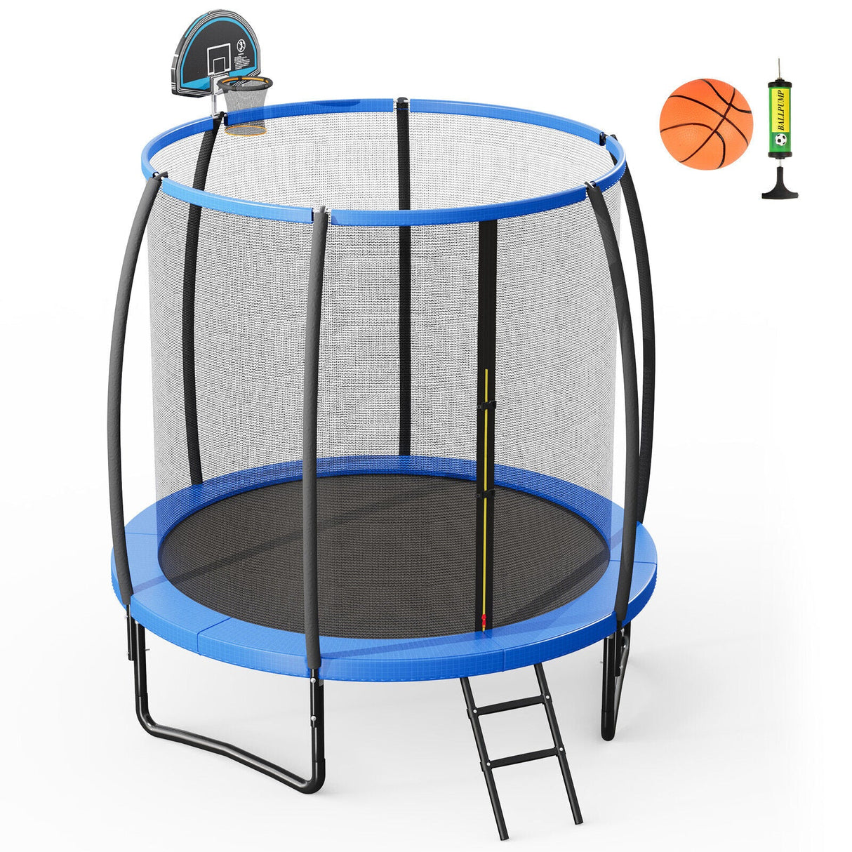 Trampolín recreativo de 8/10 pies con canasta de baloncesto
