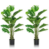 2 Pieces 5 Feet Artificial Monstera Tree Set