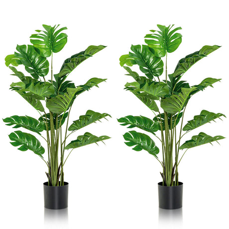 Set de 2 Piezas de Árbol Artificial Monstera de 5 Pies