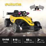 Coche de carreras eléctrico de Fórmula para niños de 12 V con control remoto