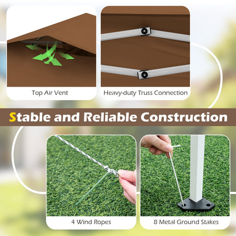 Carpa plegable de 11.5 x 11.5 pies con malla mosquitera, de armado instantáneo por una sola persona