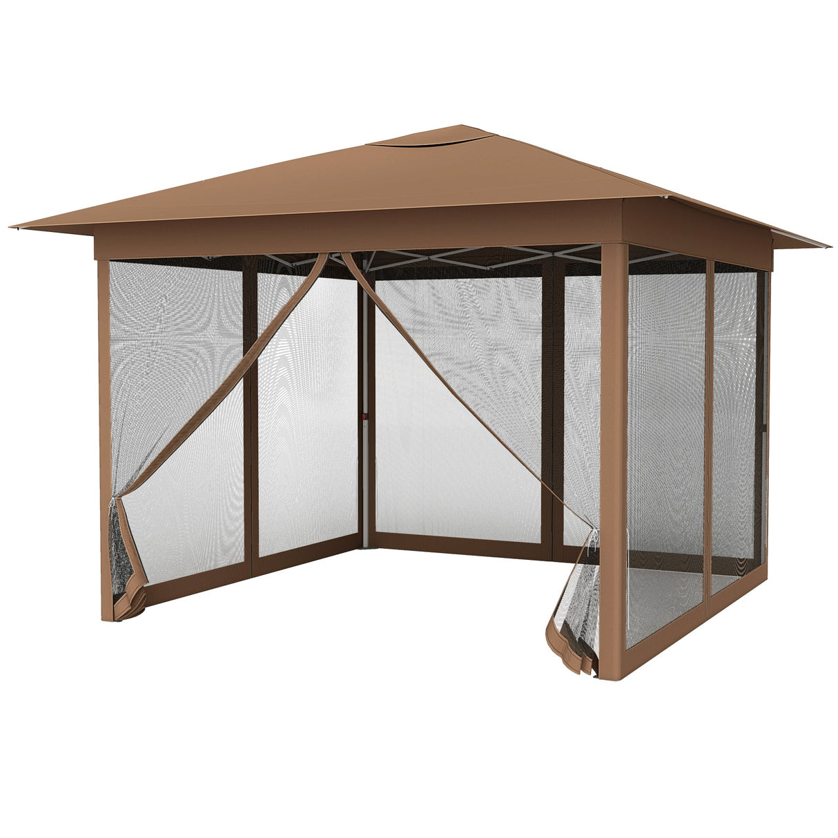 Carpa plegable de 11.5 x 11.5 pies con malla mosquitera, de armado instantáneo por una sola persona
