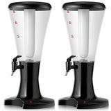 Juego de 2 dispensadores de cerveza de barril de 3 litros con luces LED