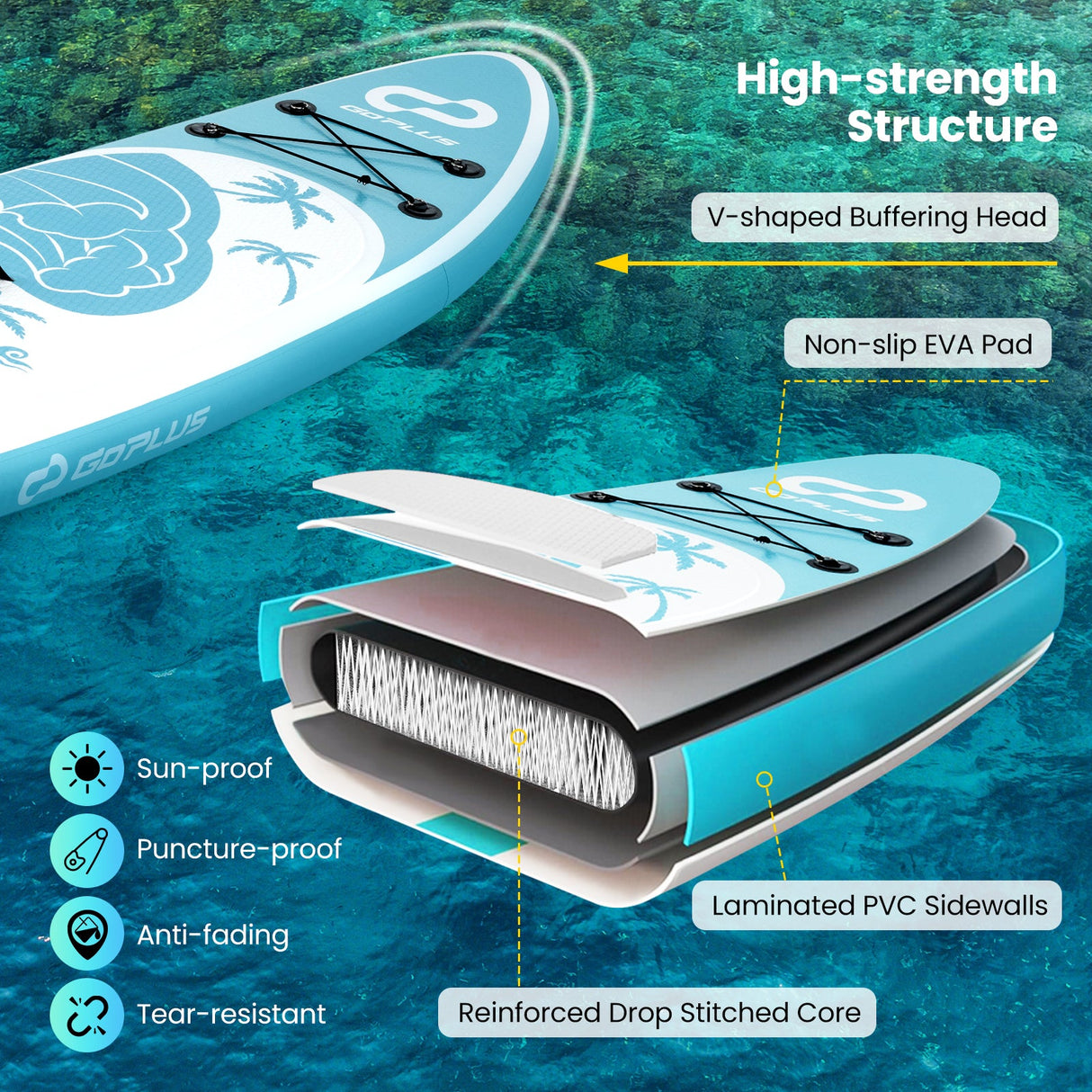 Tabla de paddle surf hinchable de 10/11 pies con accesorios SUP prémium