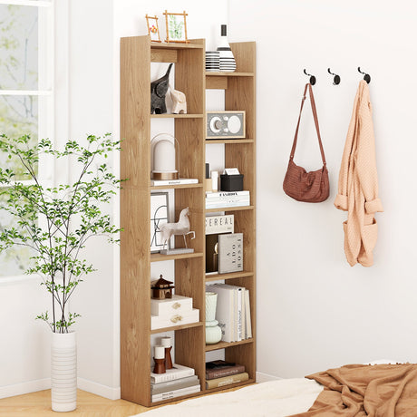 Librero organizador moderno de 11 niveles con kits antivuelco