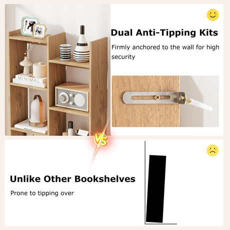 Librero organizador moderno de 11 niveles con kits antivuelco