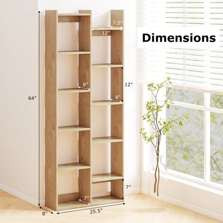 Librero organizador moderno de 11 niveles con kits antivuelco