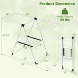 Estante de secado de ropa de 2 niveles, plegable con estructura de aluminio