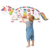 Paneles de pared de actividades de dinosaurios 11 en 1, tablero ocupado para educación y desarrollo temprano de niños pequeños