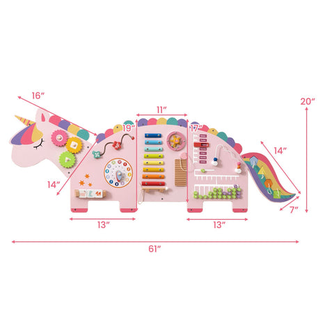 Paneles de pared de actividades de dinosaurios 11 en 1, tablero ocupado para educación y desarrollo temprano de niños pequeños