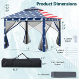 11 x 11 Feet 2-Tier Pop-Up Gazebo Tent Portable Canopy Shelter Carry Bag Mesh