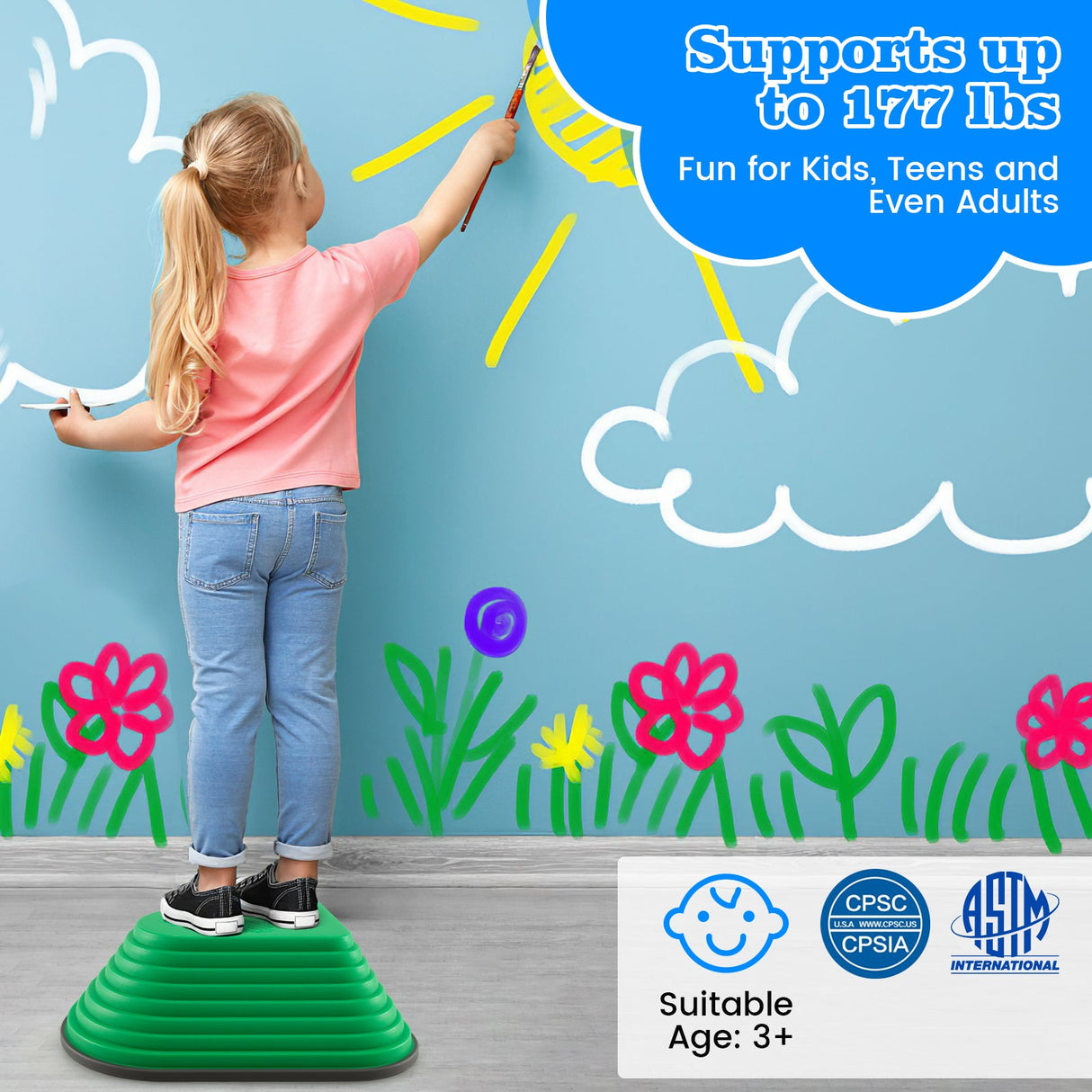 11 Piezas Bloques de Equilibrio Apilables para Niños - Escalones de Piedra - Interiores y Exteriores - Multicolor