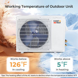 12000 BTU 22 SEER2 208-230V Wifi Enabled Mini Split Air Conditioner and Heater Black