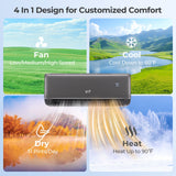 GreyVolt Series 12000 BTU 22 SEER2 115V WiFi Enabled Mini Split AC Compatible with Alexa Gray