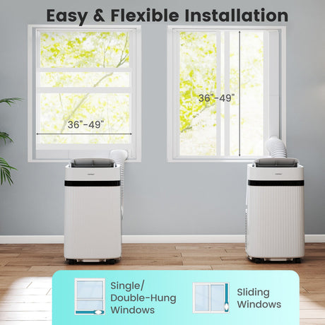 Aire acondicionado portátil de 12000 BTU 3 en 1 de bajo consumo con ventilador y deshumidificador - Blanco