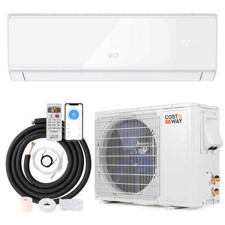 Aire acondicionado y calefactor mini split de 12000 BTU 22 SEER2 208-230V con Wi-Fi, color blanco