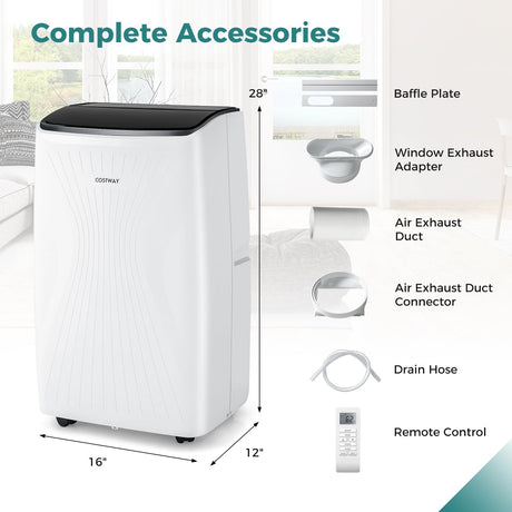 Aire acondicionado portátil de 12000 BTU con calefacción y WiFi inteligente