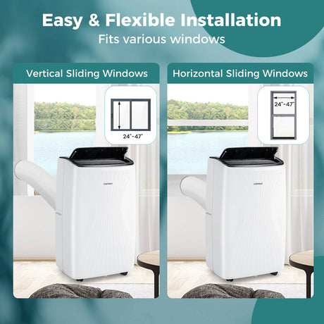 Aire acondicionado portátil de 12000 BTU con calefacción y WiFi inteligente