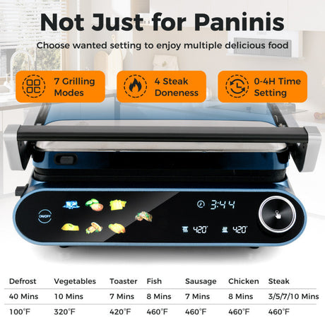 Parrilla de Prensa de 1200W con Pantalla LED