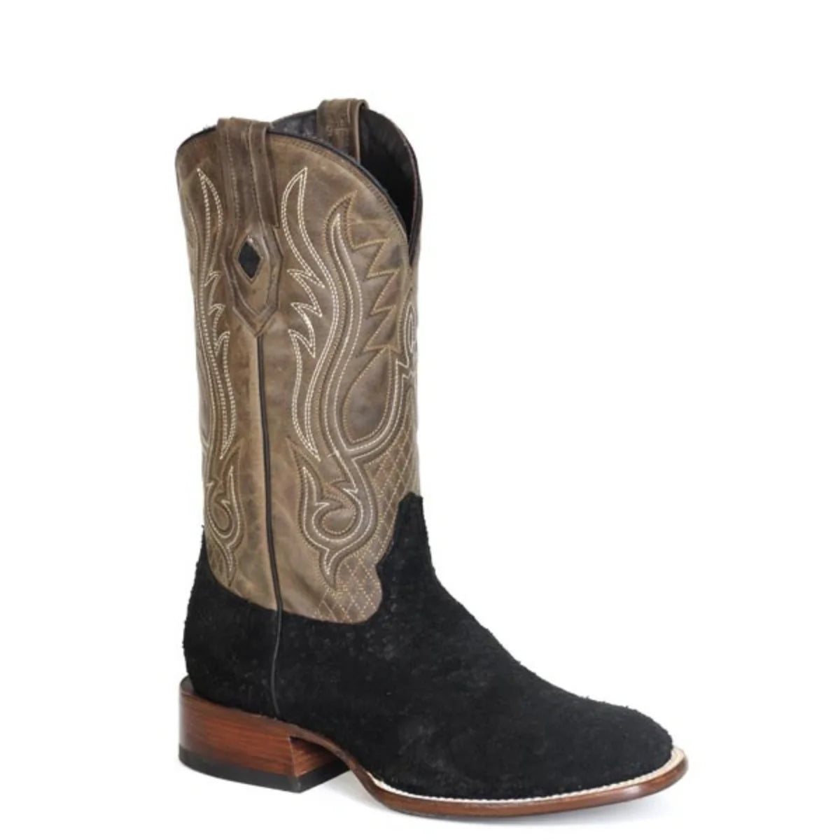 Bota vaquera de hipopótamo Stetson River Horse (negra) - para hombre