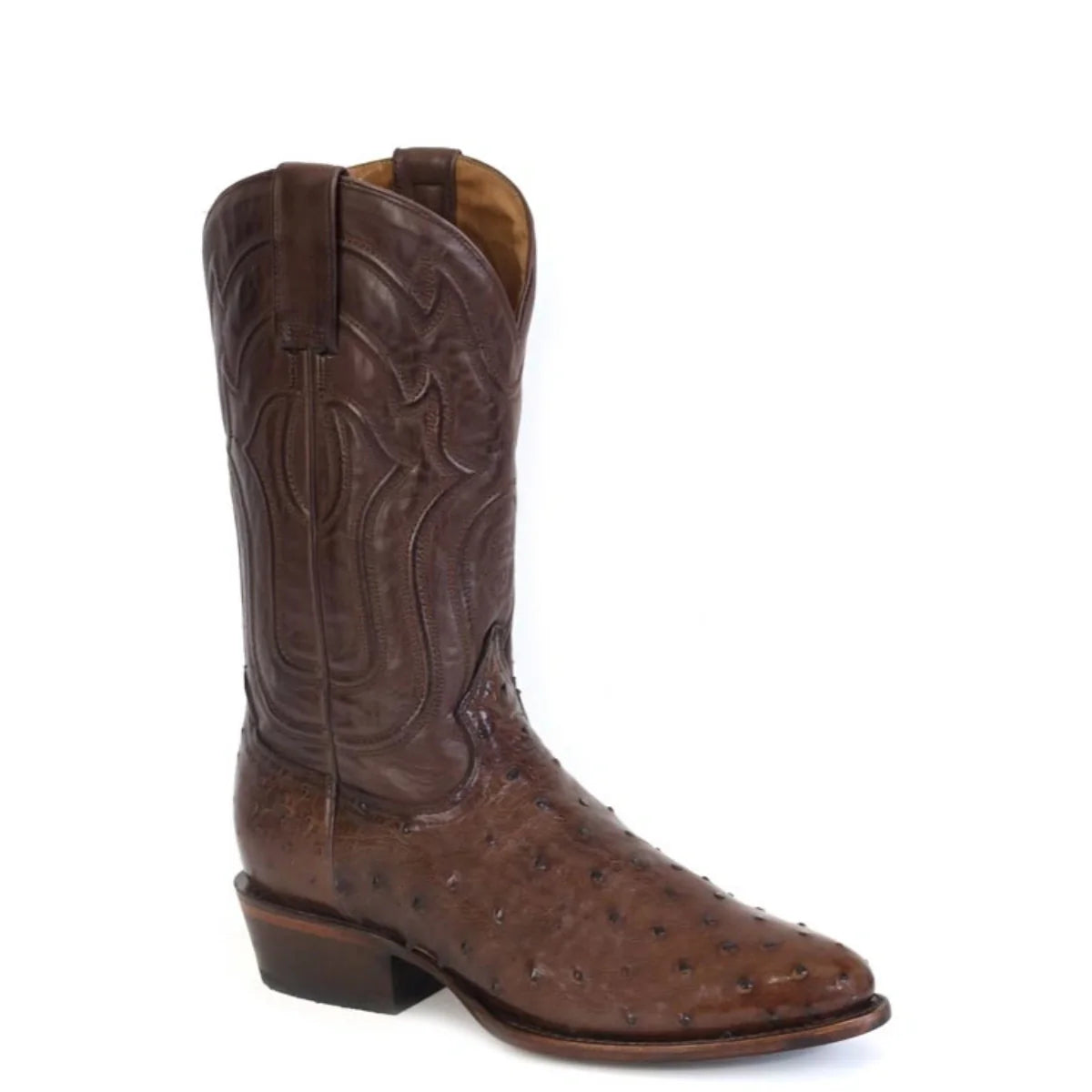 Bota vaquera de avestruz para hombre - Stetson Chisholm (marrón)
