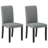 Juego de 2 sillas de comedor modernas de mediados de siglo con patas de madera de caucho - Gris