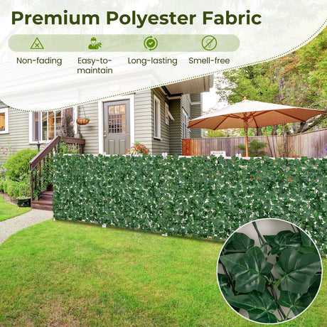 Valla de privacidad de hiedra artificial de 120 x 40 pulgadas