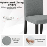 Juego de 2 sillas de comedor modernas de mediados de siglo con patas de madera de caucho - Gris