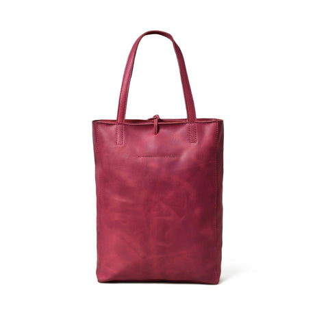 Bolso de mano de cuero granate